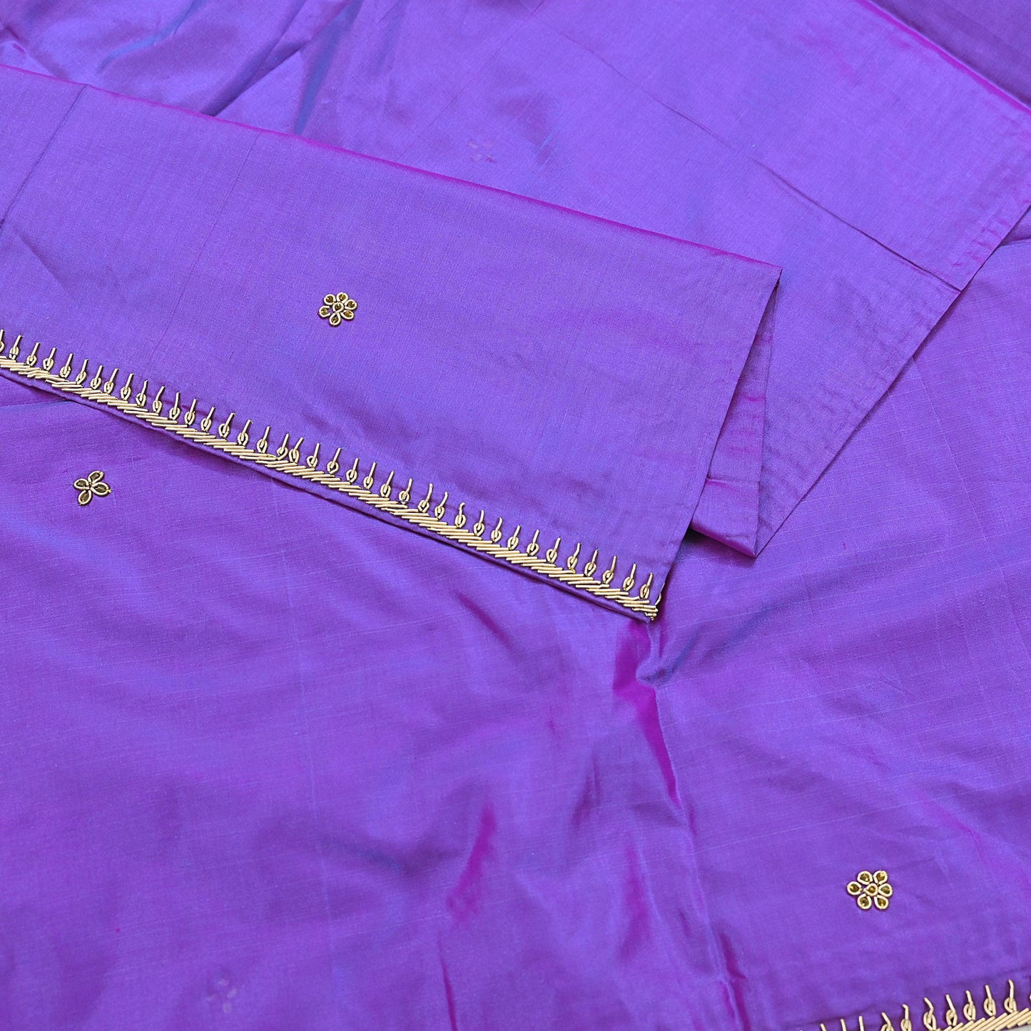 Indian Vintage Dupatta Purple Pure Silk Long Stole Hand Embroidered Scarves Floral Design Stole Veil Wrap Zardozi/ dabka