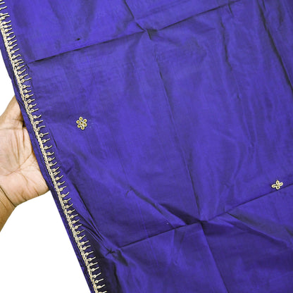Indian Vintage Dupatta Purple Pure Silk Long Stole Hand Embroidered Scarves Floral Design Stole Veil Wrap Zardozi/ dabka
