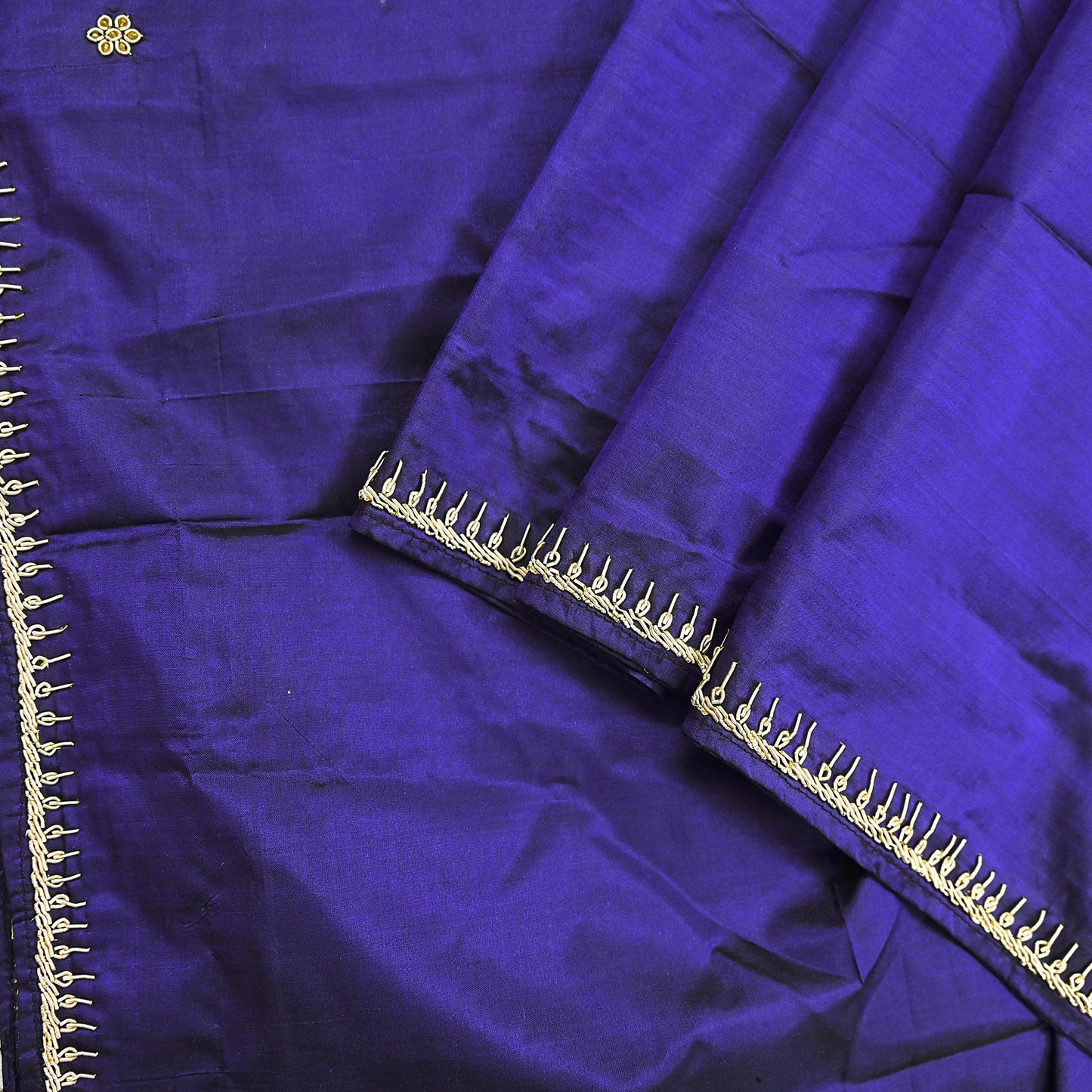 Indian Vintage Dupatta Purple Pure Silk Long Stole Hand Embroidered Scarves Floral Design Stole Veil Wrap Zardozi/ dabka