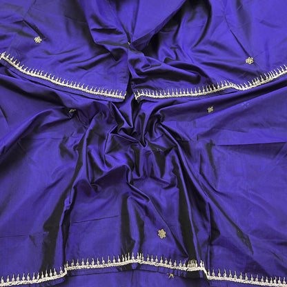 Indian Vintage Dupatta Purple Pure Silk Long Stole Hand Embroidered Scarves Floral Design Stole Veil Wrap Zardozi/ dabka