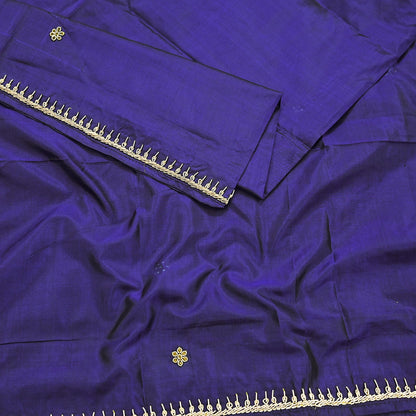 Indian Vintage Dupatta Purple Pure Silk Long Stole Hand Embroidered Scarves Floral Design Stole Veil Wrap Zardozi/ dabka
