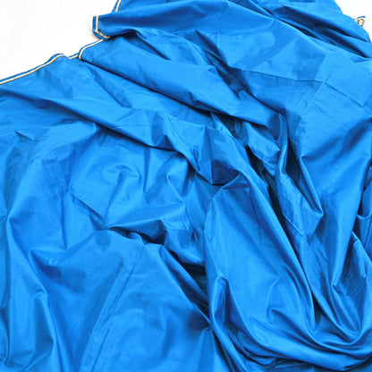 Indian Vintage Dupatta Blue Pure Silk Long Stole Hand Embroidered Scarves Floral Design Stole Veil Wrap Zardozi/ dabka