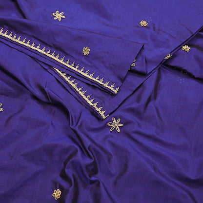 Indian Vintage Dupatta Purple Pure Silk Long Stole Hand Embroidered Scarves Floral Design Stole Veil Wrap Zardozi/ dabka