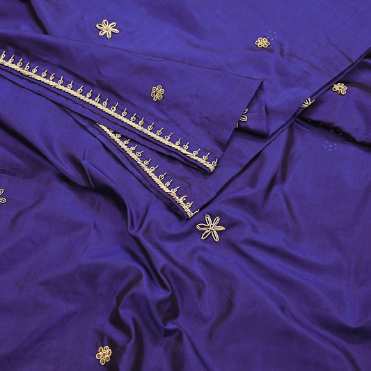 Indian Vintage Dupatta Purple Pure Silk Long Stole Hand Embroidered Scarves Floral Design Stole Veil Wrap Zardozi/ dabka