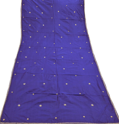 Indian Vintage Dupatta Purple Pure Silk Long Stole Hand Embroidered Scarves Floral Design Stole Veil Wrap Zardozi/ dabka