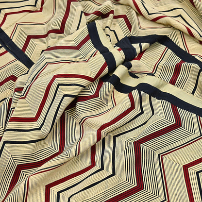 Indian Vintage Sari Beige & Black Pure Crepe Silk Printed Saree 5yard Sewing Floral Soft Craft Fabric Wrap Crafting Quilting Upcycle