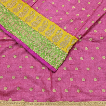 Indian Vintage Saree Pink Pure Khadi Silk Handloom Hand Beaded Sari Fabric 6yard Ethnic Zari Dressmaking Crafting Upcycle Quilting