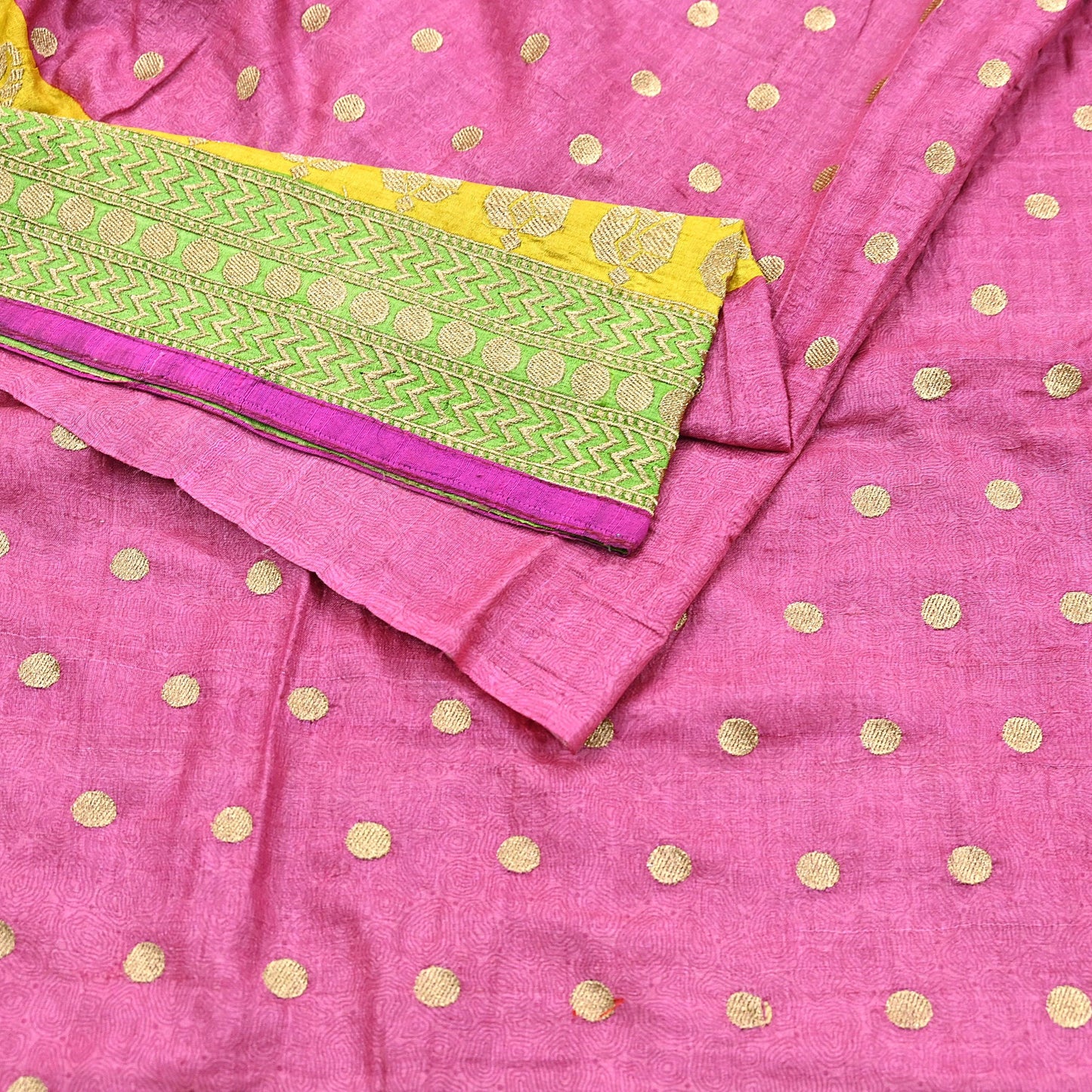 Indian Vintage Saree Pink Pure Khadi Silk Handloom Hand Beaded Sari Fabric 6yard Ethnic Zari Dressmaking Crafting Upcycle Quilting