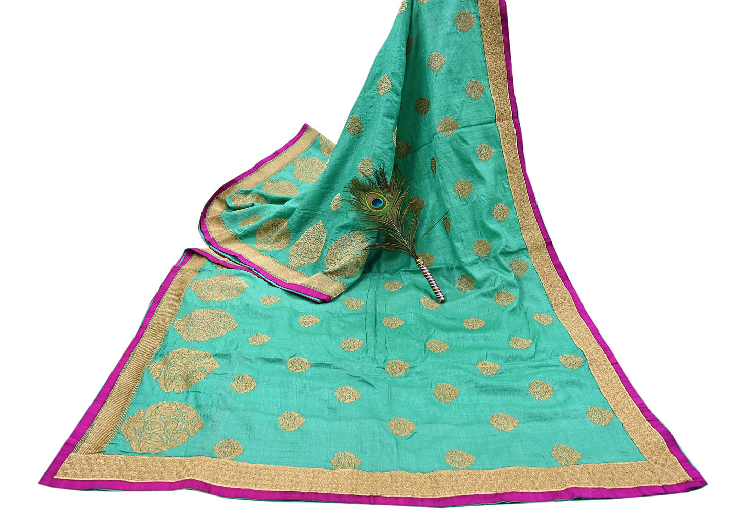 Indian Vintage Saree Pista Green Pure Khadi Silk Handloom Hand Beaded Sari Fabric 6yard Ethnic Zari Dressmaking Crafting Upcycle Quilting