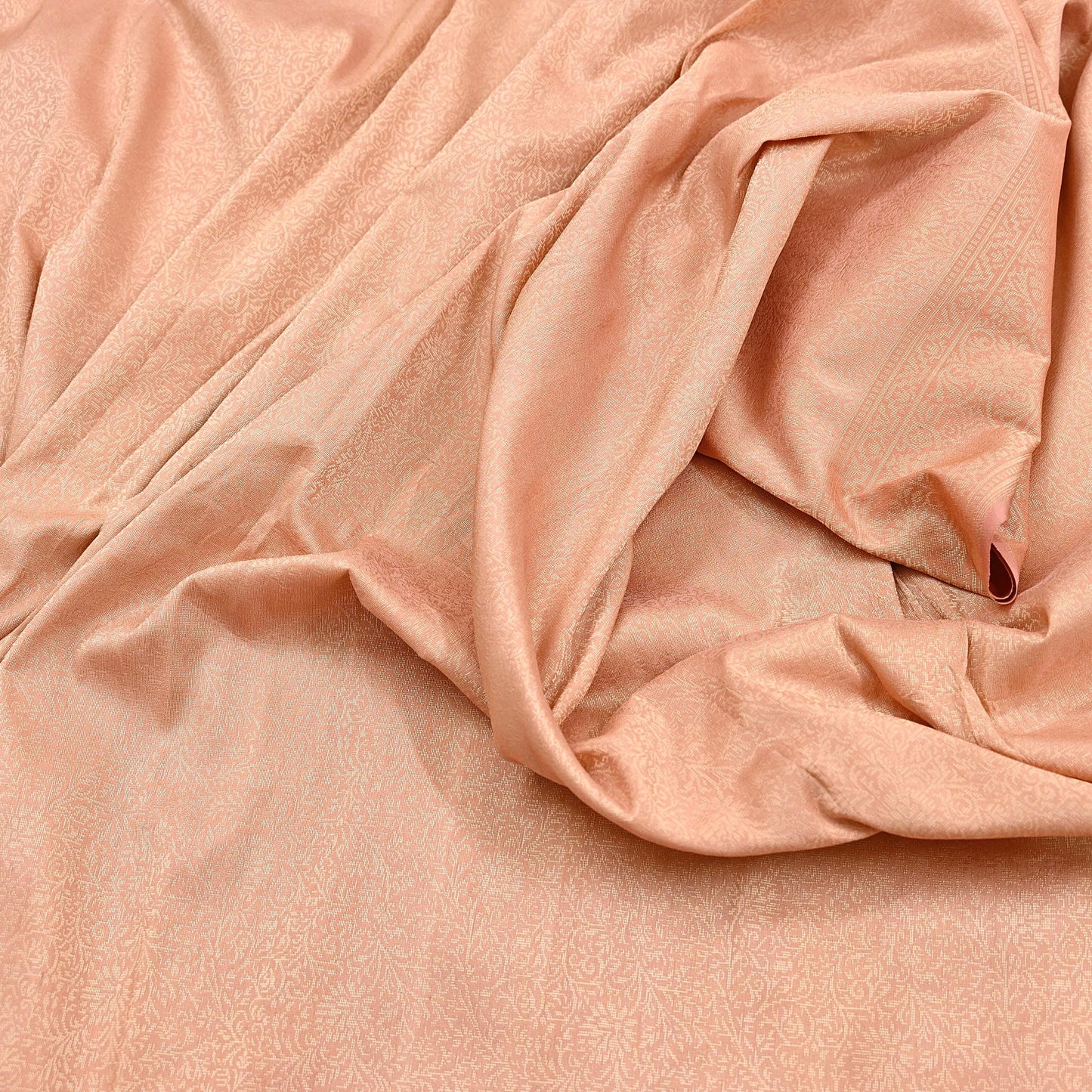 Indian Vintage Sari Peach 100% Pure Silk Hand Woven Sarees Craft Fabric 5Yd Ethnic Sewing Dress making Crafting Upcycle with blouse fabric