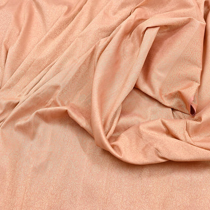 Indian Vintage Sari Peach 100% Pure Silk Hand Woven Sarees Craft Fabric 5Yd Ethnic Sewing Dress making Crafting Upcycle with blouse fabric