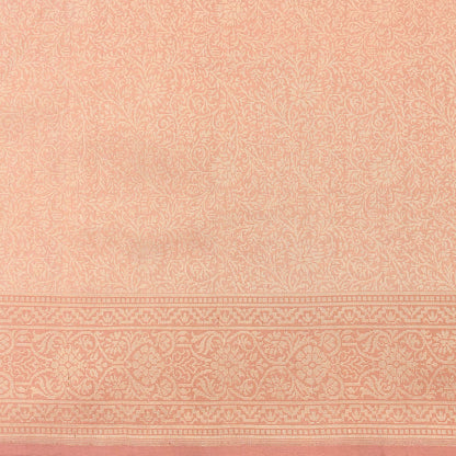 Indian Vintage Sari Peach 100% Pure Silk Hand Woven Sarees Craft Fabric 5Yd Ethnic Sewing Dress making Crafting Upcycle with blouse fabric