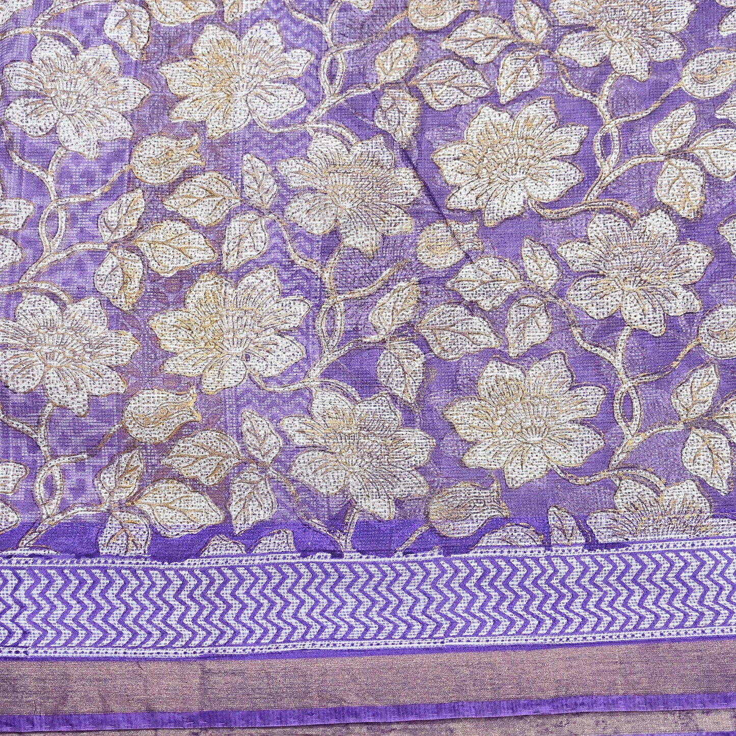 Indian Vintage Sari Purple & Ivory Pure Silk Block Printed Sarees Craft Fabric 6Yd Floral Dress making bollywood silk sarees