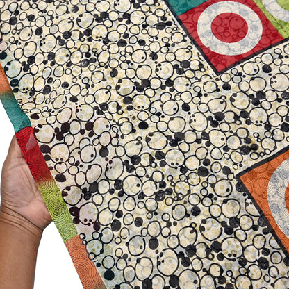 Indian Vintage Sari Ivory & Black Pure Georgette Silk Printed Sarees 6Yd Craft Fabric Sewing Quilting Dress making Crafting Quilting Upcycle