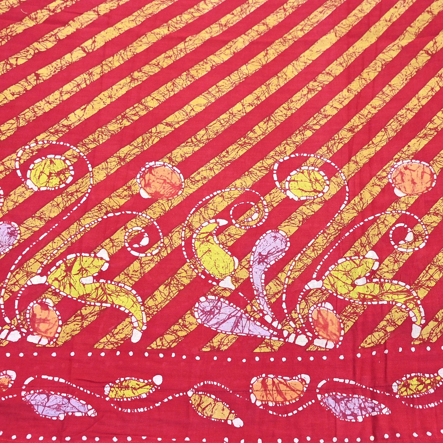 Indian Vintage Sari Red Batik Printed Saree 100% Pure Cotton 5Yd Craft Fabric Soft Sewing Sarong Wrap Boho Quilting Dress Making
