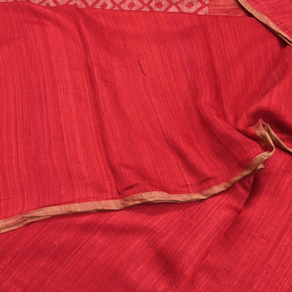 Indian Vintage Sari Red hand woven Sari Pure chanderi Silk Saree Craft Fabric 5Yd Floral Soft Zari Dress making For Crafting Quilting