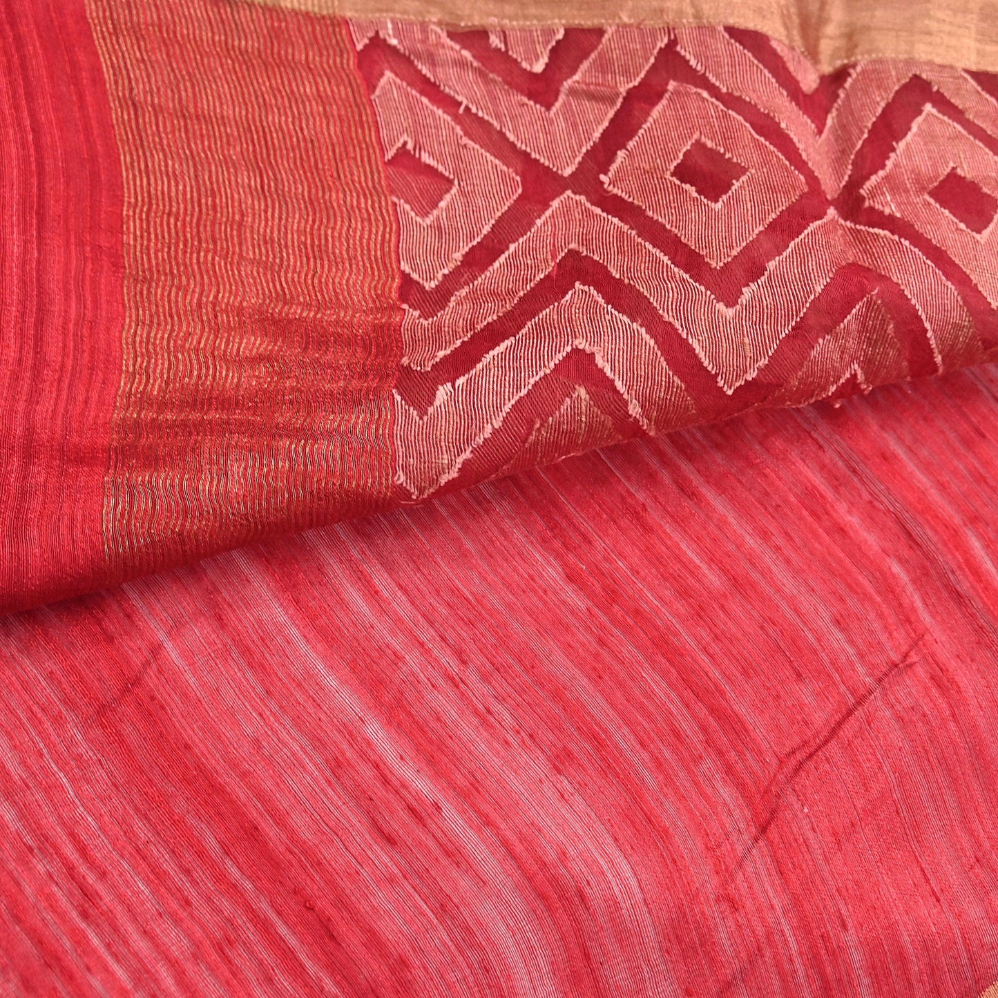 Indian Vintage Sari Red hand woven Sari Pure chanderi Silk Saree Craft Fabric 5Yd Floral Soft Zari Dress making For Crafting Quilting