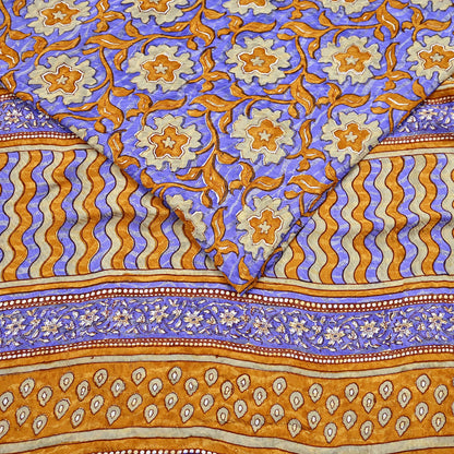 Indian Vintage Sari Pure Georgette Silk Printed Saree Craft Fabric Sewing 6Yd Soft Light Dress Making Crafting Quilting with blouse fabric