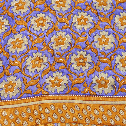 Indian Vintage Sari Pure Georgette Silk Printed Saree Craft Fabric Sewing 6Yd Soft Light Dress Making Crafting Quilting with blouse fabric