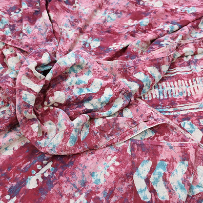 Indian Vintage Sari Green& Ivory Batik Printed Saree 100% Pure Cotton 5Yd Craft Fabric Soft Sewing Sarong Wrap Boho Quilting Dress Making