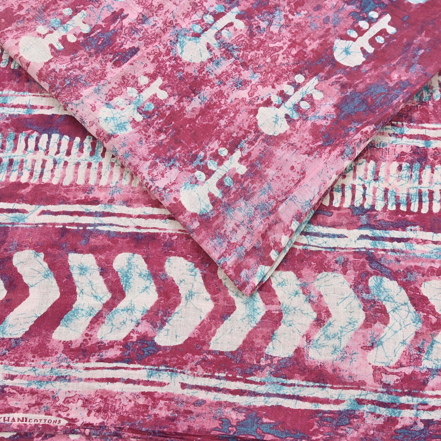 Indian Vintage Sari Green& Ivory Batik Printed Saree 100% Pure Cotton 5Yd Craft Fabric Soft Sewing Sarong Wrap Boho Quilting Dress Making