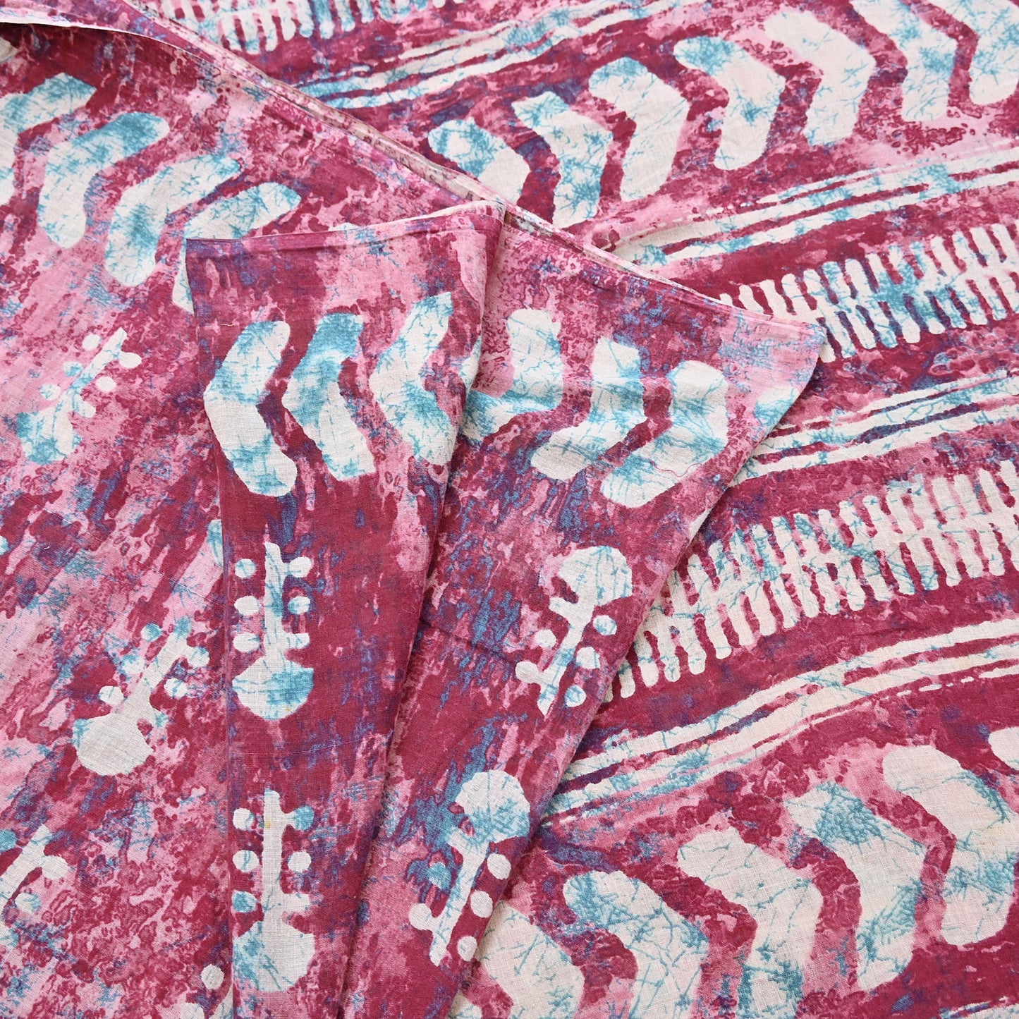 Indian Vintage Sari Green& Ivory Batik Printed Saree 100% Pure Cotton 5Yd Craft Fabric Soft Sewing Sarong Wrap Boho Quilting Dress Making