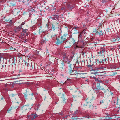 Indian Vintage Sari Green& Ivory Batik Printed Saree 100% Pure Cotton 5Yd Craft Fabric Soft Sewing Sarong Wrap Boho Quilting Dress Making