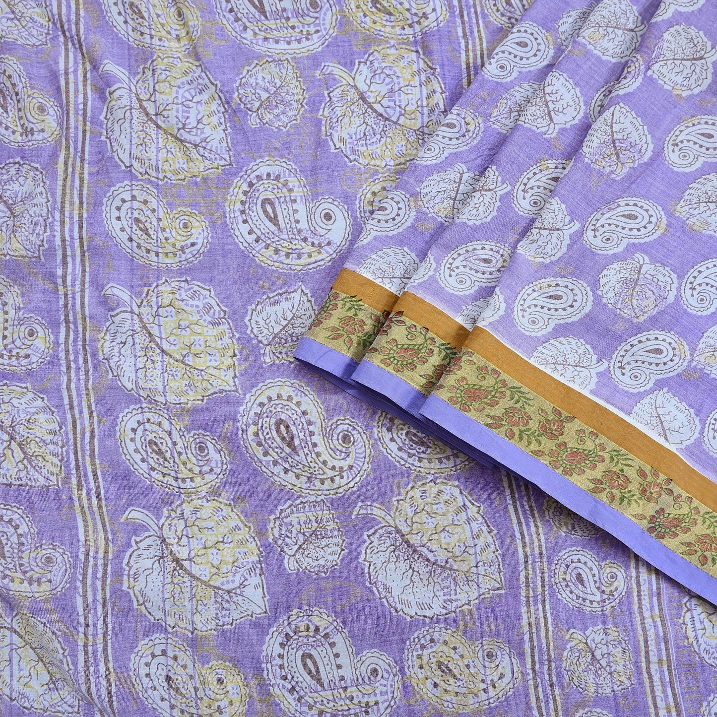 Indian Vintage Purple Sarees Pure Cotton Block Printed Sari 5yd Sewing Craft Fabric DressMaking Soft Crafting Quilting Upcycle Zari