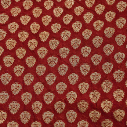 Indian Vintage Heavy Red Bridal Dupatta Pure Georgette Silk Hand woven glass Zari Work Party Wear Long Stole