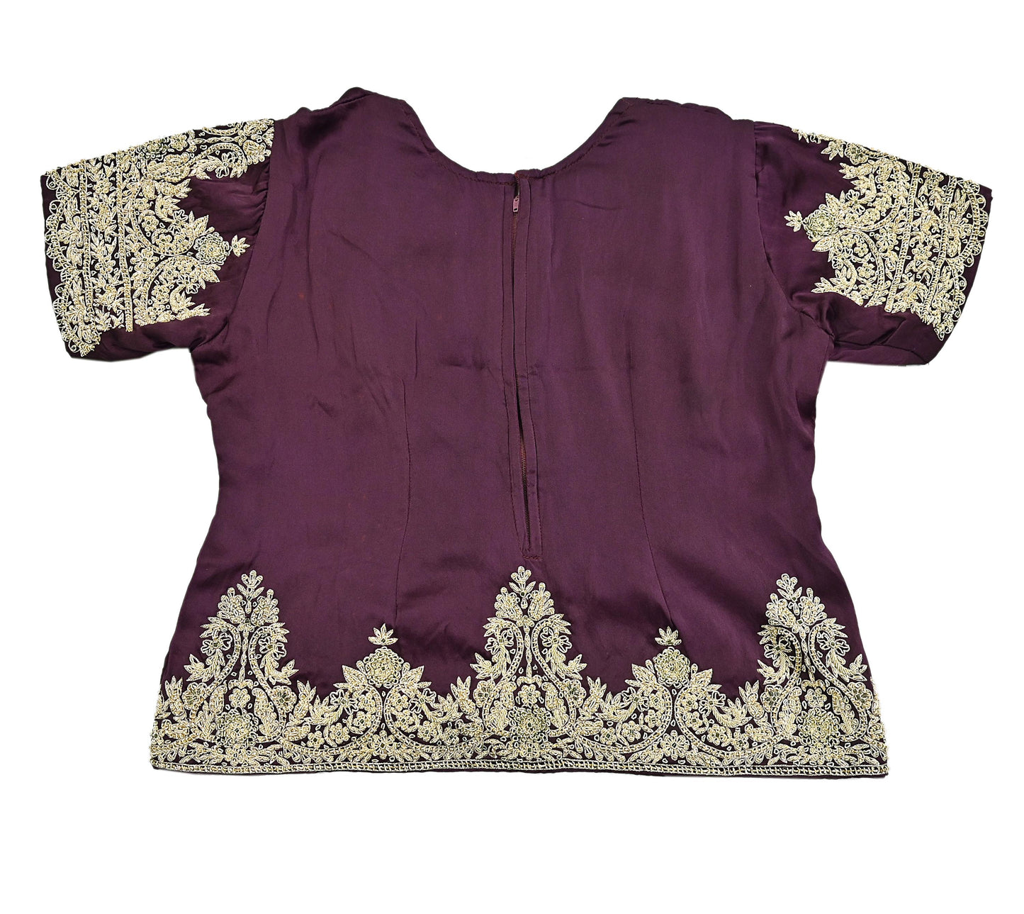 Indian Heavy Wedding Purple Pure Satin Silk Hand Embroidered Lehenga Set of 3pcs Bollywood style wedding wear