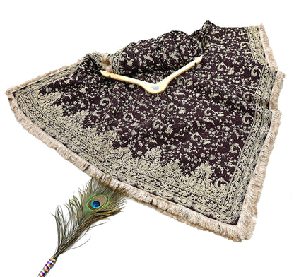 Indian Heavy Wedding Purple Pure Satin Silk Hand Embroidered Lehenga Set of 3pcs Bollywood style wedding wear