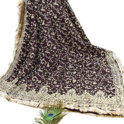 Indian Heavy Wedding Purple Pure Satin Silk Hand Embroidered Lehenga Set of 3pcs Bollywood style wedding wear