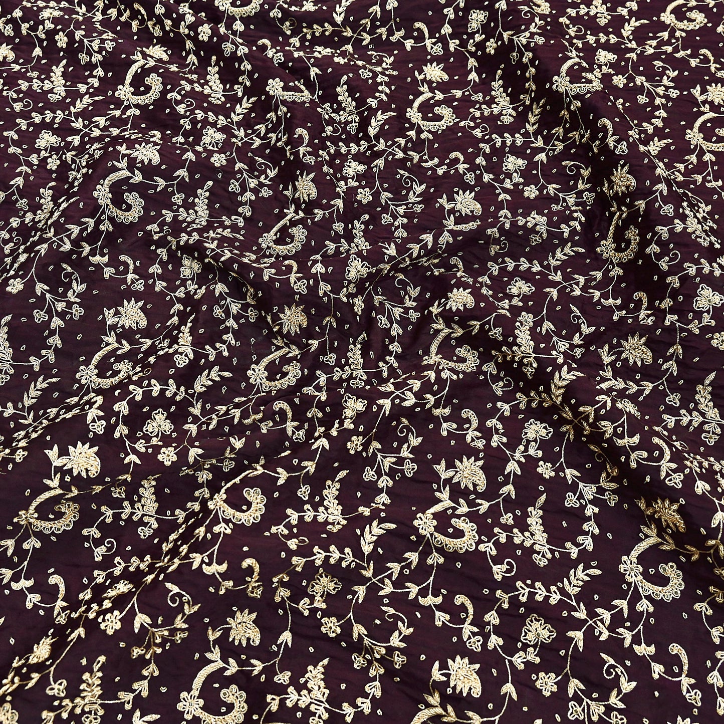 Indian Vintage Heavy Wedding Purple Dupatta Pure Satin Silk Long Stole Hand Embroidered Scarves Golden Zardozi Bridal Veil