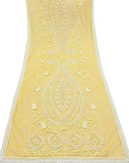 Indian Vintage Yellow Dupatta Long Stole Net Mess Hand Embroidered Scarves Veil Hijab Sequins stole veil hijab