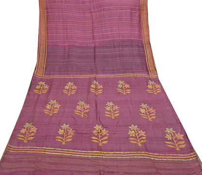 Indian Vintage Saree Maroon Pure Khadi Silk Handloom Hand Beaded Sari Fabric 6yard Ethnic Zari Dressmaking Crafting Upcycle Quilting