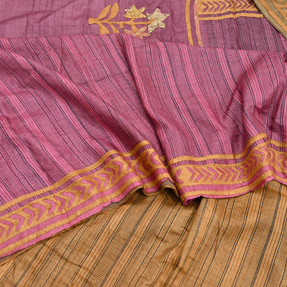 Indian Vintage Saree Maroon Pure Khadi Silk Handloom Hand Beaded Sari Fabric 6yard Ethnic Zari Dressmaking Crafting Upcycle Quilting