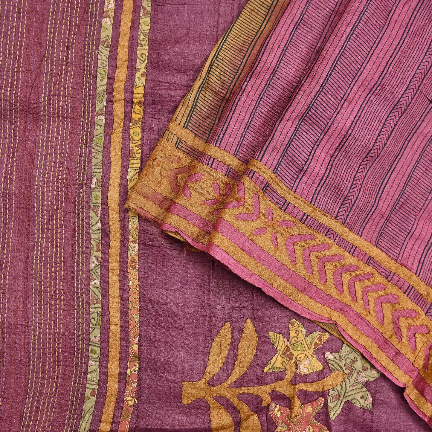 Indian Vintage Saree Maroon Pure Khadi Silk Handloom Hand Beaded Sari Fabric 6yard Ethnic Zari Dressmaking Crafting Upcycle Quilting