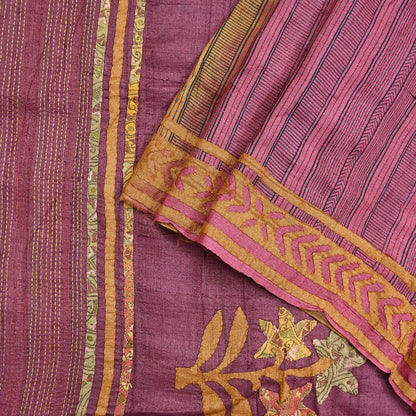 Indian Vintage Saree Maroon Pure Khadi Silk Handloom Hand Beaded Sari Fabric 6yard Ethnic Zari Dressmaking Crafting Upcycle Quilting