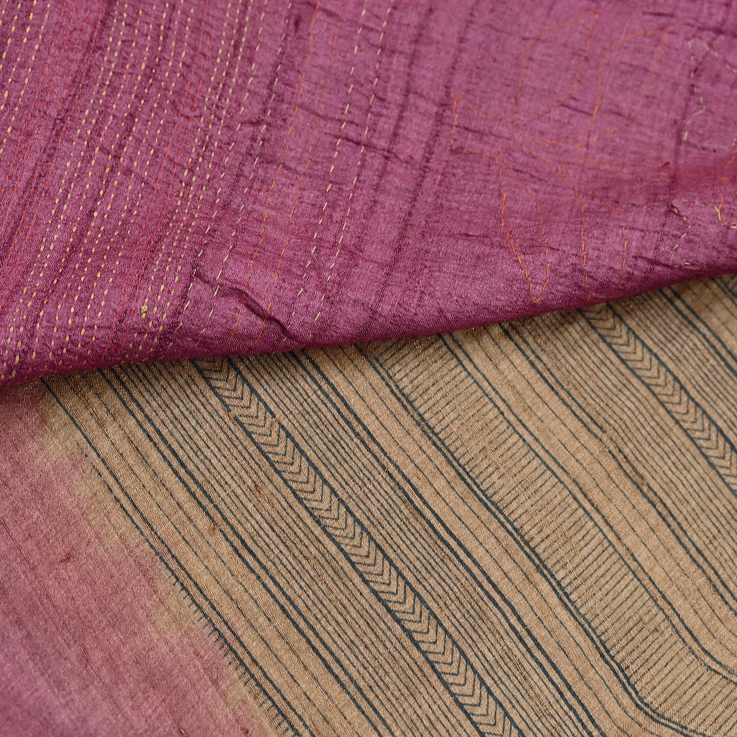 Indian Vintage Saree Maroon Pure Khadi Silk Handloom Hand Beaded Sari Fabric 6yard Ethnic Zari Dressmaking Crafting Upcycle Quilting