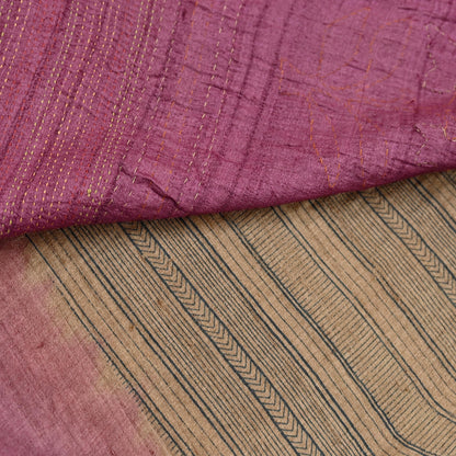 Indian Vintage Saree Maroon Pure Khadi Silk Handloom Hand Beaded Sari Fabric 6yard Ethnic Zari Dressmaking Crafting Upcycle Quilting