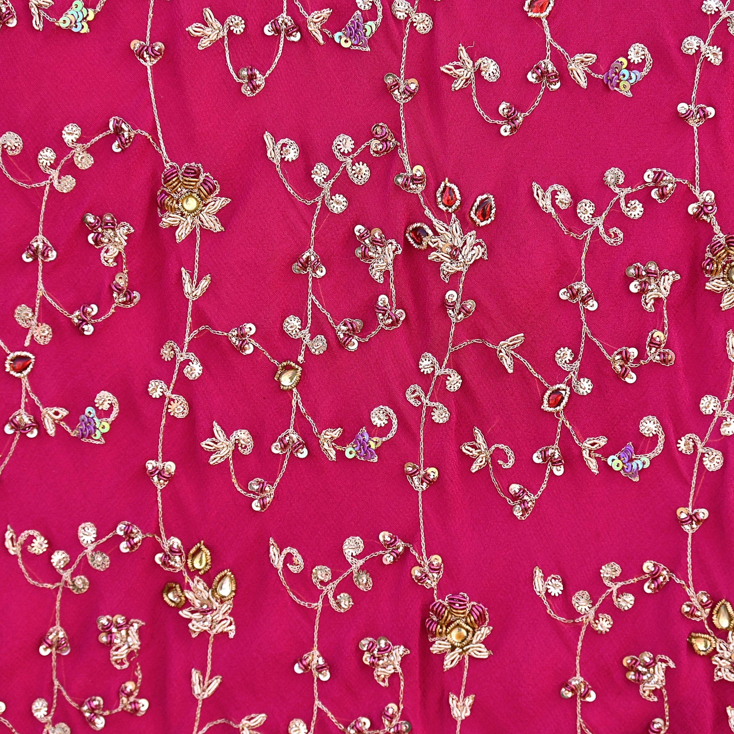 Indian Vintage pink Heavy Pure Georgette silk Embroidered Lehenga/Skirt Bridal Wear
