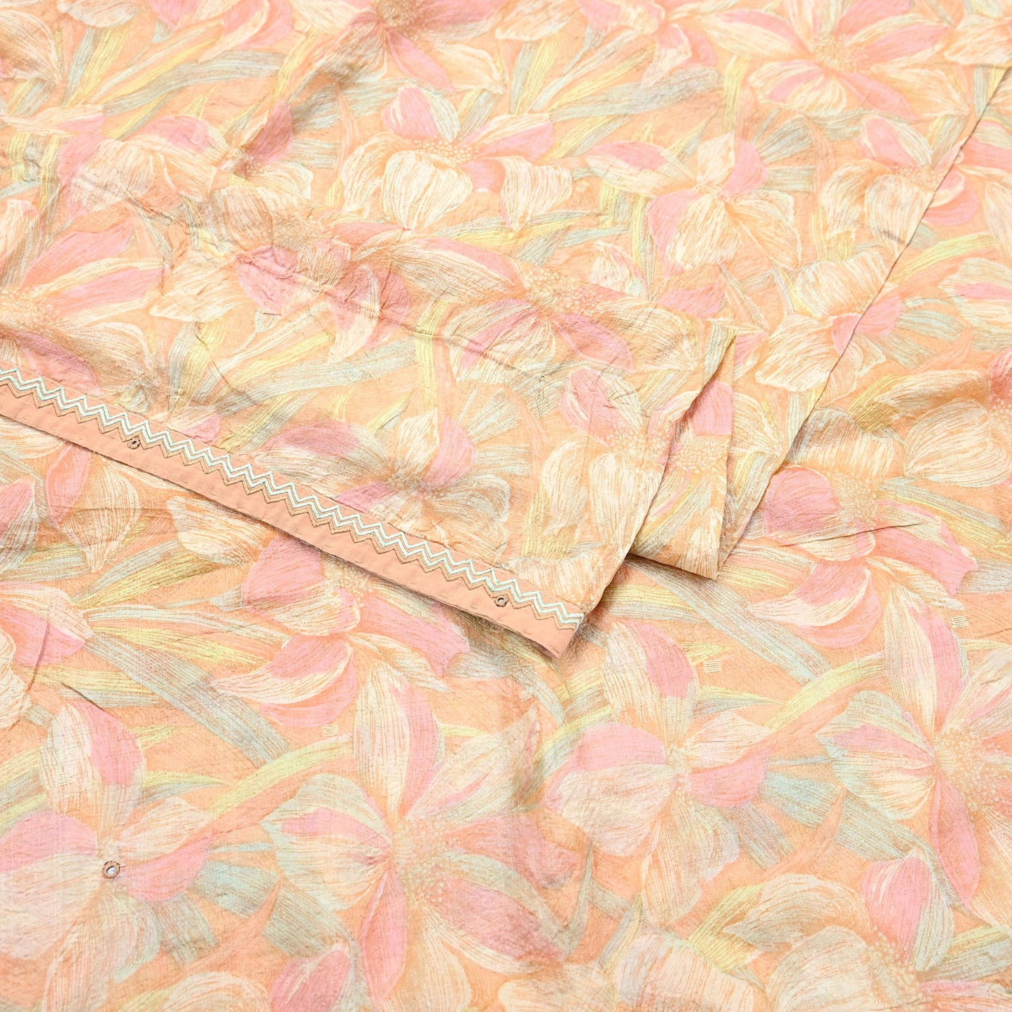 Indian Vintage Sari Peach & beige Pure Silk Hand Embroidered Sarees 5Yd Craft Fabric Sewing soft Quilting Crafting Ethnic Bollywood sarees