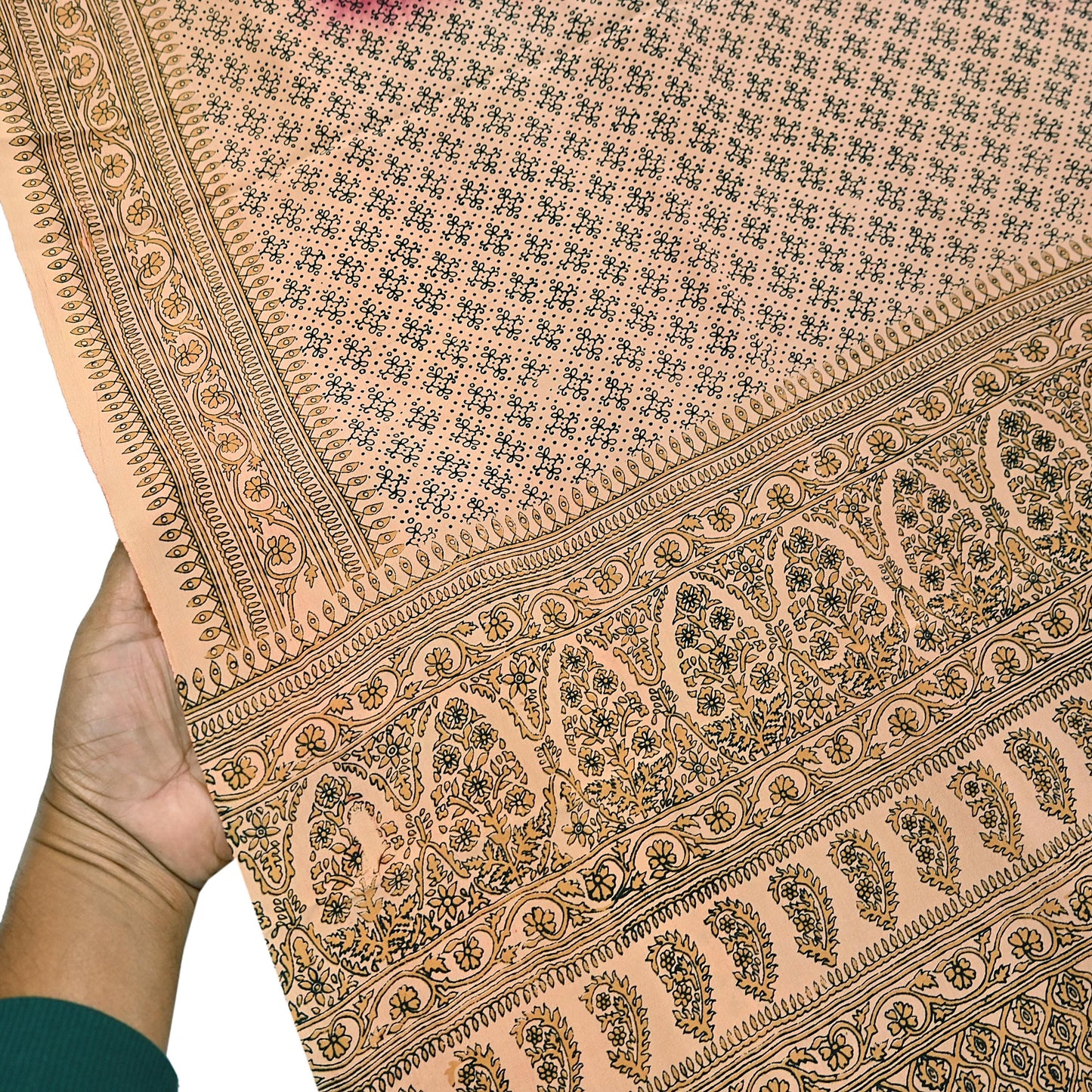 Indian Vintage Sari Maroon & beige Pure Crepe Silk Printed Saree 6yard Sewing Quilting Floral Soft Craft Fabric Wrap