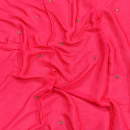 Indian Women Vintage Heavy Pink Dupatta Pure silk Long Stole Hand Embroidered Hijab Scarves Veil Wrap Zardozi Dabka
