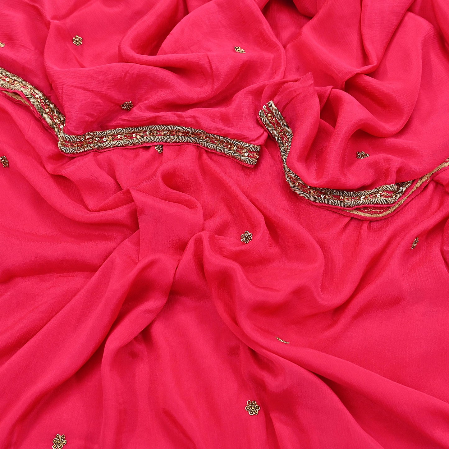 Indian Women Vintage Heavy Pink Dupatta Pure silk Long Stole Hand Embroidered Hijab Scarves Veil Wrap Zardozi Dabka