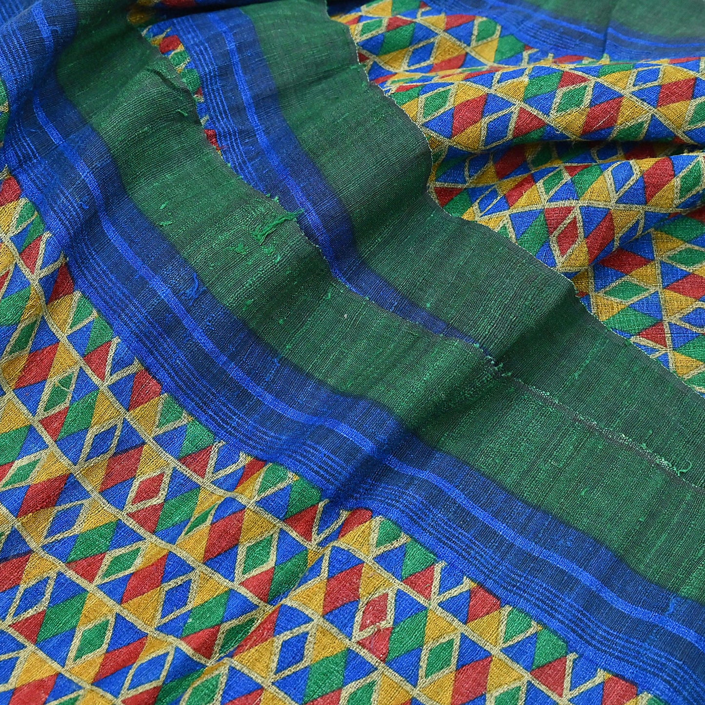 Indian Vintage Multi Saree Pure Khadi Silk Handloom Printed Sari Fabric 5yd Ethnic Wear Sari Floral Designs Dress making Crafting