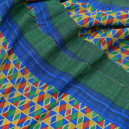 Indian Vintage Multi Saree Pure Khadi Silk Handloom Printed Sari Fabric 5yd Ethnic Wear Sari Floral Designs Dress making Crafting