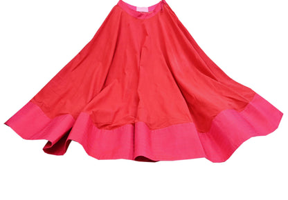 Indian Vintage Red Pure Cotton Lehenga/Skirt Hand woven Skirt Wedding Outfit Designer Anushree Readdy