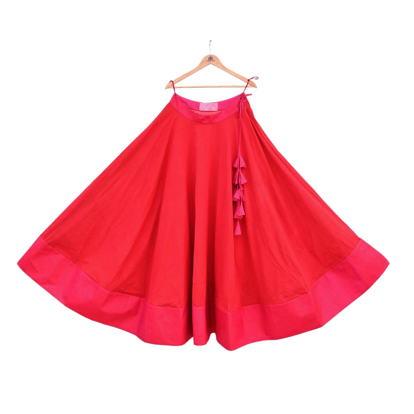 Indian Vintage Red Pure Cotton Lehenga/Skirt Hand woven Skirt Wedding Outfit Designer Anushree Readdy