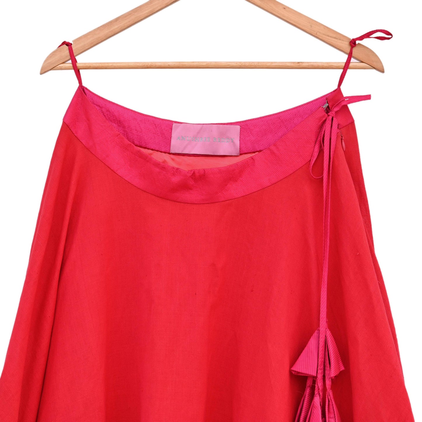 Indian Vintage Red Pure Cotton Lehenga/Skirt Hand woven Skirt Wedding Outfit Designer Anushree Readdy